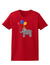 Cute Elephant with Balloons Womens Dark T-Shirt-TooLoud-Red-X-Small-Davson Sales