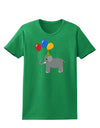 Cute Elephant with Balloons Womens Dark T-Shirt-TooLoud-Kelly-Green-X-Small-Davson Sales