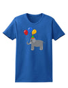 Cute Elephant with Balloons Womens Dark T-Shirt-TooLoud-Royal-Blue-X-Small-Davson Sales