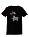 Cute Elephant with Balloons Womens Dark T-Shirt-TooLoud-Black-X-Small-Davson Sales