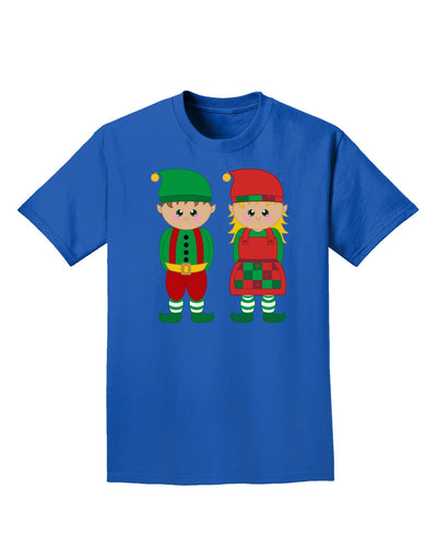 Cute Elf Couple Christmas Adult Dark T-Shirt-Mens T-Shirt-TooLoud-Royal-Blue-Small-Davson Sales