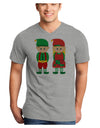 Cute Elf Couple Christmas Adult V-Neck T-shirt-Mens V-Neck T-Shirt-TooLoud-HeatherGray-Small-Davson Sales