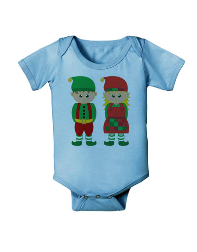 Cute Elf Couple Christmas Baby Romper Bodysuit-Baby Romper-TooLoud-Light-Blue-06-Months-Davson Sales