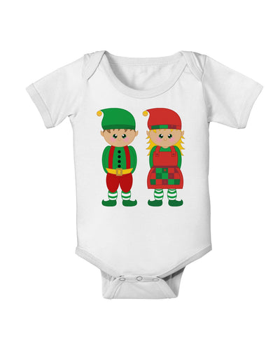 Cute Elf Couple Christmas Baby Romper Bodysuit-Baby Romper-TooLoud-White-06-Months-Davson Sales