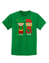 Cute Elf Couple Christmas Childrens Dark T-Shirt-Childrens T-Shirt-TooLoud-Kelly-Green-X-Small-Davson Sales