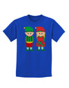 Cute Elf Couple Christmas Childrens Dark T-Shirt-Childrens T-Shirt-TooLoud-Royal-Blue-X-Small-Davson Sales