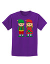 Cute Elf Couple Christmas Childrens Dark T-Shirt-Childrens T-Shirt-TooLoud-Purple-X-Small-Davson Sales