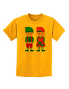 Cute Elf Couple Christmas Childrens T-Shirt-Childrens T-Shirt-TooLoud-Gold-X-Small-Davson Sales