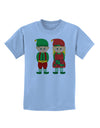 Cute Elf Couple Christmas Childrens T-Shirt-Childrens T-Shirt-TooLoud-Light-Blue-X-Small-Davson Sales