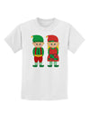 Cute Elf Couple Christmas Childrens T-Shirt-Childrens T-Shirt-TooLoud-White-X-Small-Davson Sales