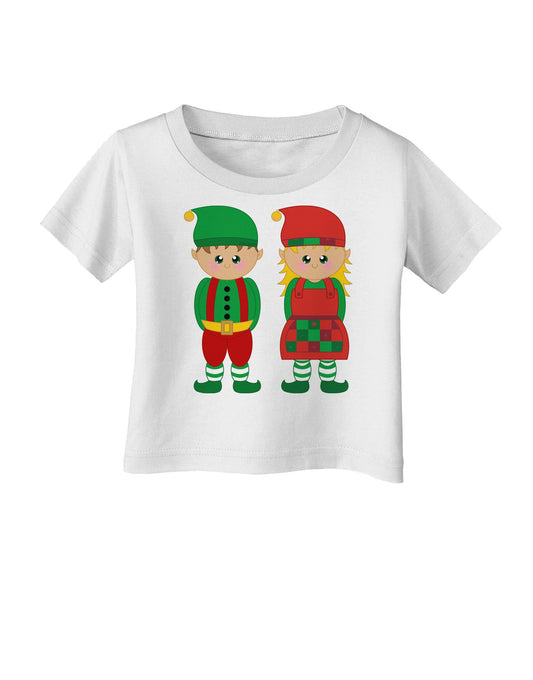 Cute Elf Couple Christmas Infant T-Shirt-Infant T-Shirt-TooLoud-White-06-Months-Davson Sales