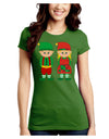 Cute Elf Couple Christmas Juniors Crew Dark T-Shirt-T-Shirts Juniors Tops-TooLoud-Kiwi-Green-Juniors Fitted Small-Davson Sales