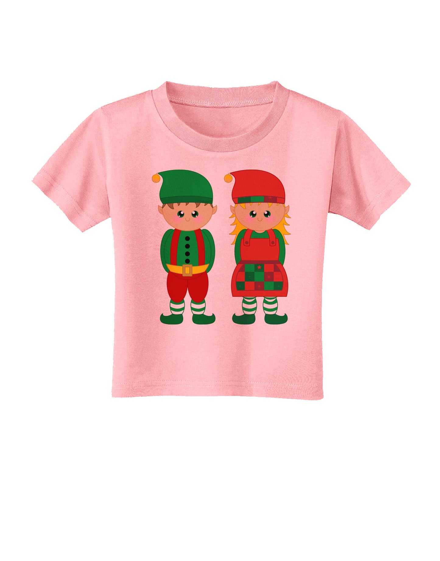 Cute Elf Couple Christmas Toddler T-Shirt-Toddler T-Shirt-TooLoud-Candy-Pink-2T-Davson Sales