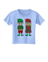 Cute Elf Couple Christmas Toddler T-Shirt-Toddler T-Shirt-TooLoud-Aquatic-Blue-2T-Davson Sales