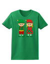 Cute Elf Couple Christmas Womens Dark T-Shirt-TooLoud-Kelly-Green-X-Small-Davson Sales