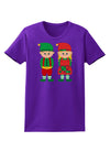 Cute Elf Couple Christmas Womens Dark T-Shirt-TooLoud-Purple-X-Small-Davson Sales