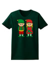 Cute Elf Couple Christmas Womens Dark T-Shirt-TooLoud-Forest-Green-Small-Davson Sales