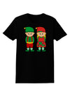 Cute Elf Couple Christmas Womens Dark T-Shirt-TooLoud-Black-X-Small-Davson Sales