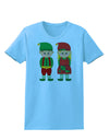 Cute Elf Couple Christmas Womens T-Shirt-Womens T-Shirt-TooLoud-Aquatic-Blue-X-Small-Davson Sales