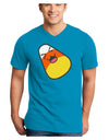 Cute Father Candy Corn Family Halloween Adult Dark V-Neck T-Shirt-TooLoud-Turquoise-Small-Davson Sales