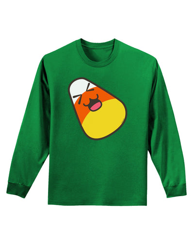 Cute Father Candy Corn Family Halloween Adult Long Sleeve Dark T-Shirt-TooLoud-Kelly-Green-Small-Davson Sales