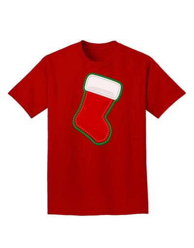 Cute Faux Applique Christmas Stocking Adult Dark T-Shirt-Mens T-Shirt-TooLoud-Red-Small-Davson Sales