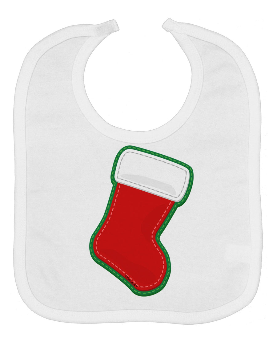 Cute Faux Applique Christmas Stocking Baby Bib