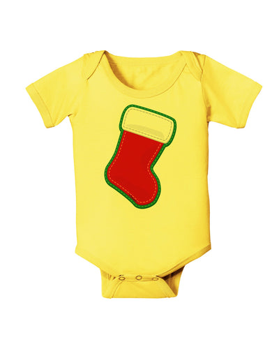 Cute Faux Applique Christmas Stocking Baby Romper Bodysuit-Baby Romper-TooLoud-Yellow-06-Months-Davson Sales