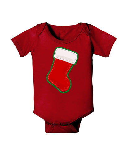 Cute Faux Applique Christmas Stocking Baby Romper Bodysuit Dark-Baby Romper-TooLoud-Red-06-Months-Davson Sales