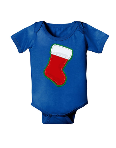 Cute Faux Applique Christmas Stocking Baby Romper Bodysuit Dark-Baby Romper-TooLoud-Royal-Blue-06-Months-Davson Sales