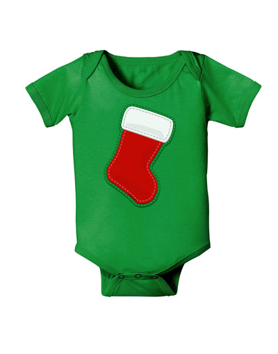 Cute Faux Applique Christmas Stocking Baby Romper Bodysuit Dark-Baby Romper-TooLoud-Clover-Green-06-Months-Davson Sales