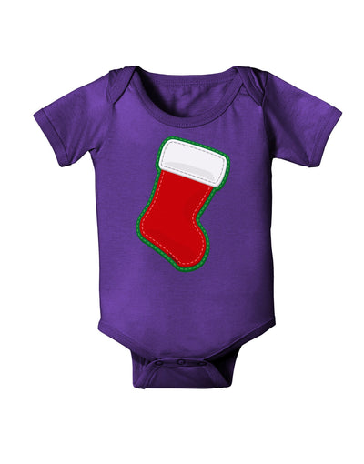 Cute Faux Applique Christmas Stocking Baby Romper Bodysuit Dark-Baby Romper-TooLoud-Purple-06-Months-Davson Sales