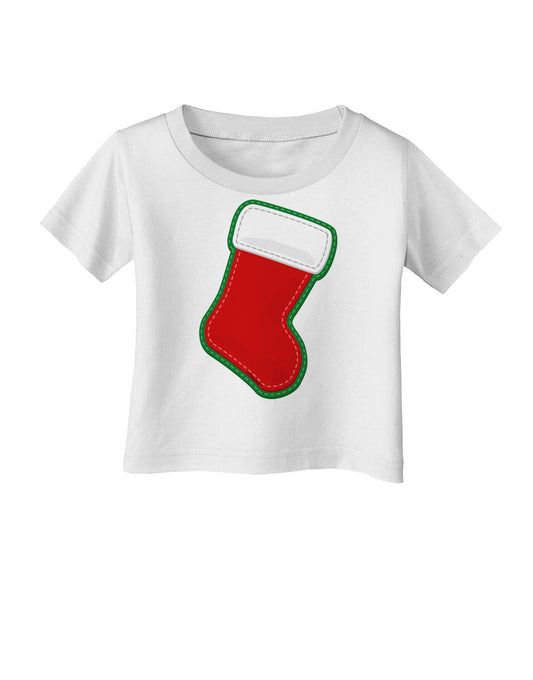Cute Faux Applique Christmas Stocking Infant T-Shirt-Infant T-Shirt-TooLoud-White-06-Months-Davson Sales