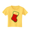 Cute Faux Applique Christmas Stocking Toddler T-Shirt-Toddler T-Shirt-TooLoud-Yellow-2T-Davson Sales