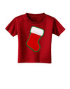 Cute Faux Applique Christmas Stocking Toddler T-Shirt Dark-Toddler T-Shirt-TooLoud-Red-2T-Davson Sales