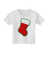 Cute Faux Applique Christmas Stocking Toddler T-Shirt-Toddler T-Shirt-TooLoud-White-2T-Davson Sales