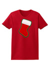 Cute Faux Applique Christmas Stocking Womens Dark T-Shirt-TooLoud-Red-X-Small-Davson Sales