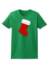 Cute Faux Applique Christmas Stocking Womens Dark T-Shirt-TooLoud-Kelly-Green-X-Small-Davson Sales