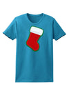 Cute Faux Applique Christmas Stocking Womens Dark T-Shirt-TooLoud-Turquoise-X-Small-Davson Sales