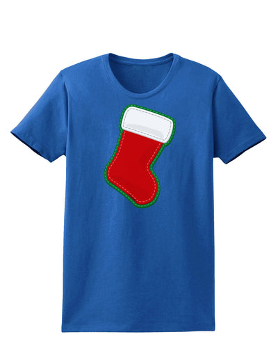 Cute Faux Applique Christmas Stocking Womens Dark T-Shirt-TooLoud-Royal-Blue-X-Small-Davson Sales