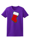 Cute Faux Applique Christmas Stocking Womens Dark T-Shirt-TooLoud-Purple-X-Small-Davson Sales