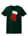 Cute Faux Applique Christmas Stocking Womens Dark T-Shirt-TooLoud-Forest-Green-Small-Davson Sales