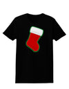 Cute Faux Applique Christmas Stocking Womens Dark T-Shirt-TooLoud-Black-X-Small-Davson Sales