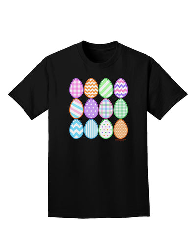 Cute Faux Applique Easter Eggs Adult Dark T-Shirt-Mens T-Shirt-TooLoud-Black-Small-Davson Sales