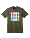 Cute Faux Applique Easter Eggs Adult Dark T-Shirt-Mens T-Shirt-TooLoud-Military-Green-Small-Davson Sales