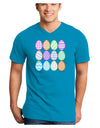 Cute Faux Applique Easter Eggs Adult Dark V-Neck T-Shirt-TooLoud-Turquoise-Small-Davson Sales