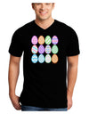 Cute Faux Applique Easter Eggs Adult Dark V-Neck T-Shirt-TooLoud-Black-Small-Davson Sales