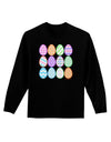 Cute Faux Applique Easter Eggs Adult Long Sleeve Dark T-Shirt-TooLoud-Black-Small-Davson Sales