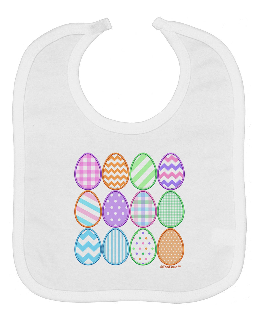 Cute Faux Applique Easter Eggs Baby Bib