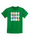 Cute Faux Applique Easter Eggs Childrens Dark T-Shirt-Childrens T-Shirt-TooLoud-Kelly-Green-X-Small-Davson Sales